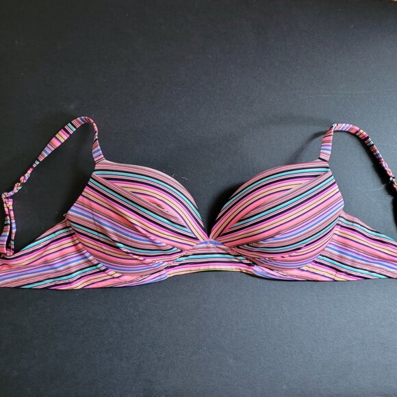 Victorias Secret Pink Stripe Bikini Bathing Suit Top, Size 34 DD - Picture 5 of 6